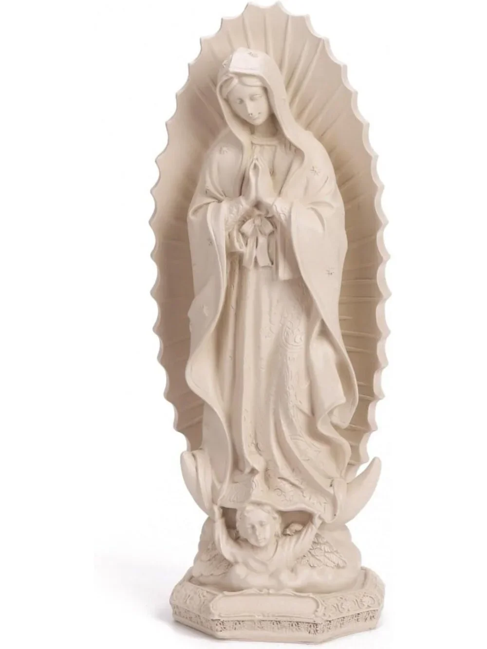11.8-Inch Virgen de Guadalupe Statue | Catholic Virgin Mary Figurine | Beige